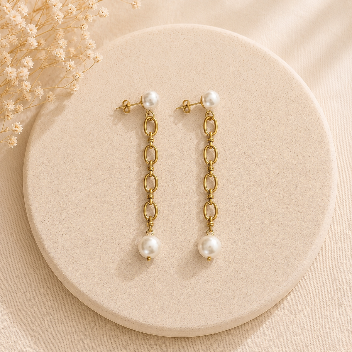 Örhängen – Pearl Chain