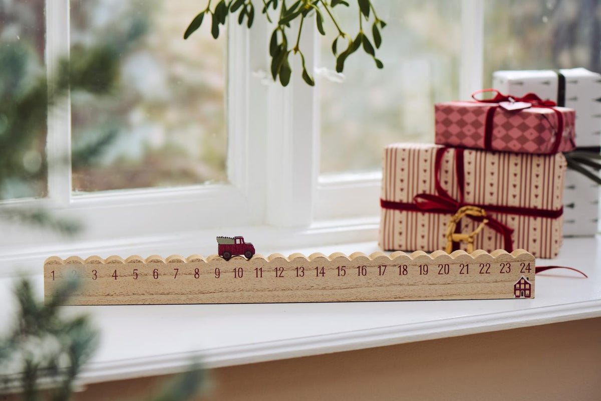 Julkalender med flyttbar julbil