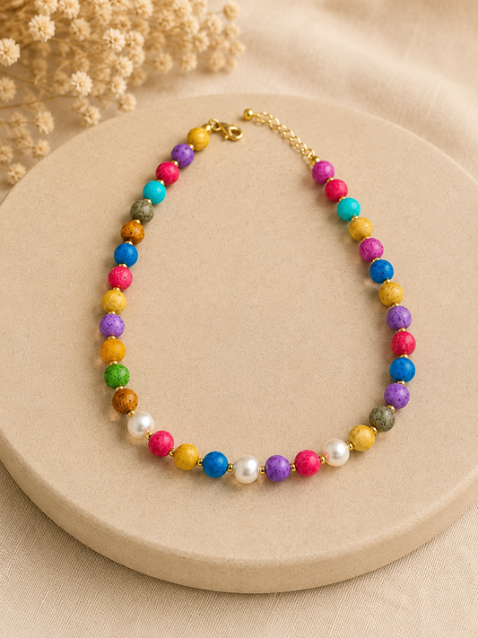 Färgglada pärlsmycken – Halsband & Armband