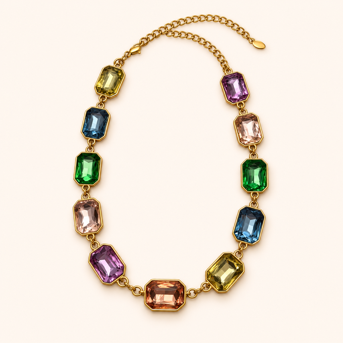 Crystal Links – Halsband med färgade kristaller