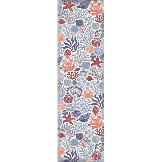 Löpare Arielle från Ekelund, 35x120 cm med maritimt motiv i ekologisk bomull
