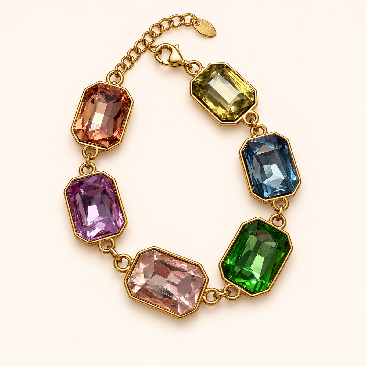 Crystal Links – Armband med färgade stenar