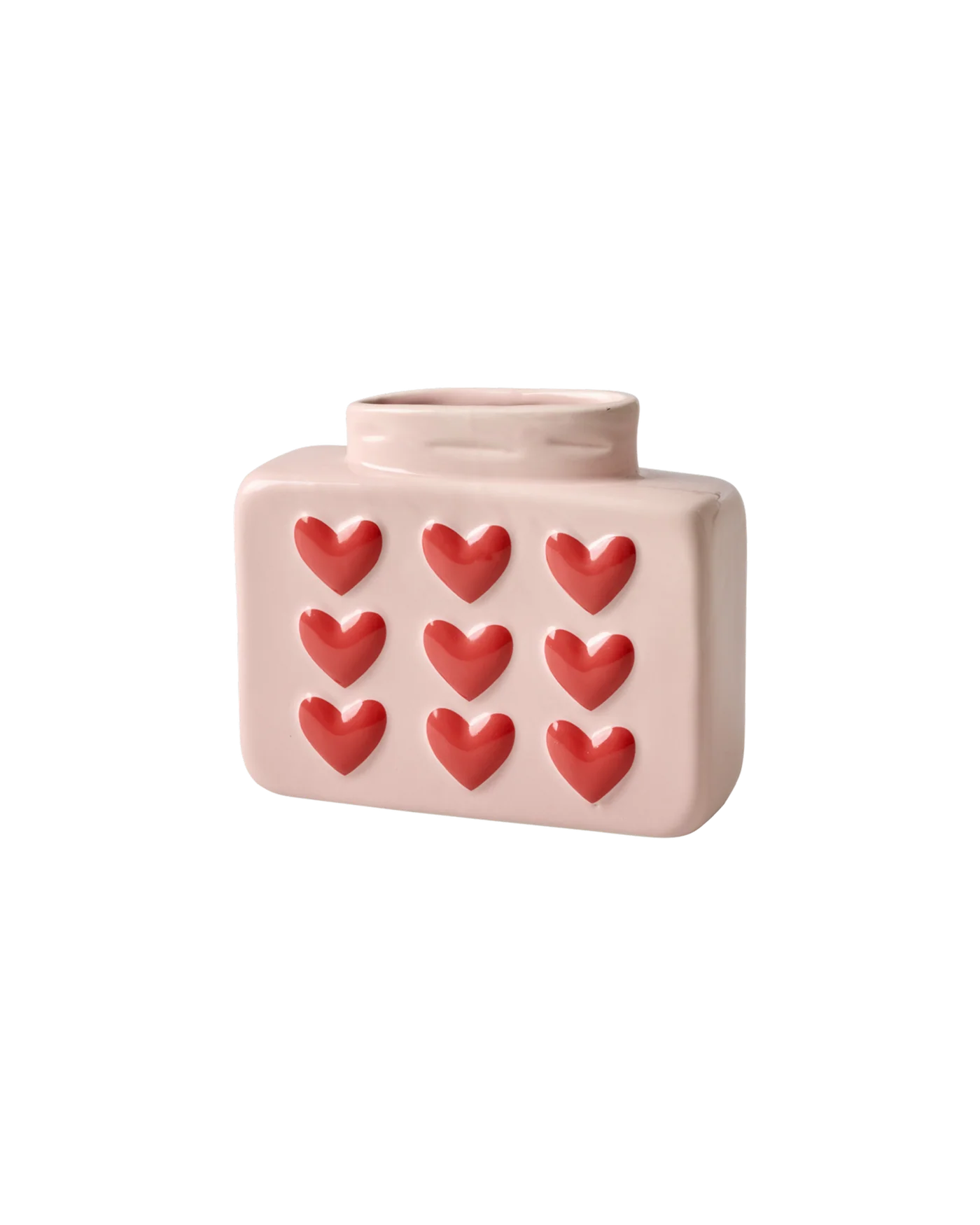 Rosa Keramikvas med Läppmotiv