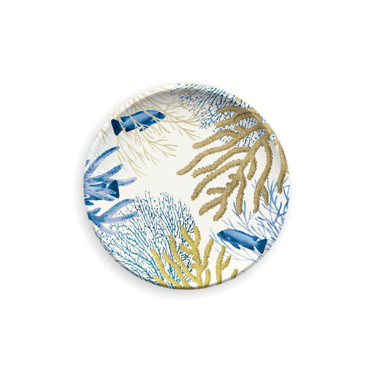 Corallo Tallrik i slitstarkt melamin med havsinspirerat mönster – perfekt för både vardagsdukning och utomhusmåltider