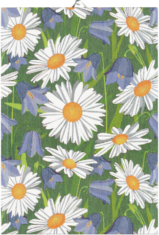Kökshandduk från Ekelund med motivet Delight – ekologisk bomull, prästkragar, 35x50 cm