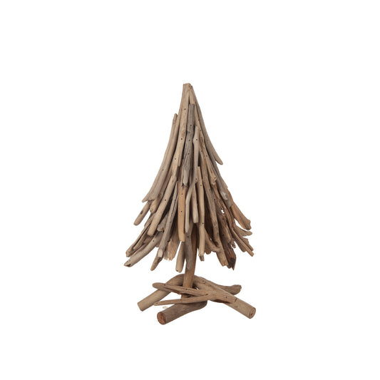 Dekorativ gran i drivved, 36 cm hög.