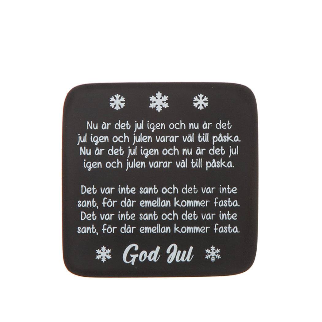 Dekorativa glasunderlägg i trä med klassiska svenska julsånger