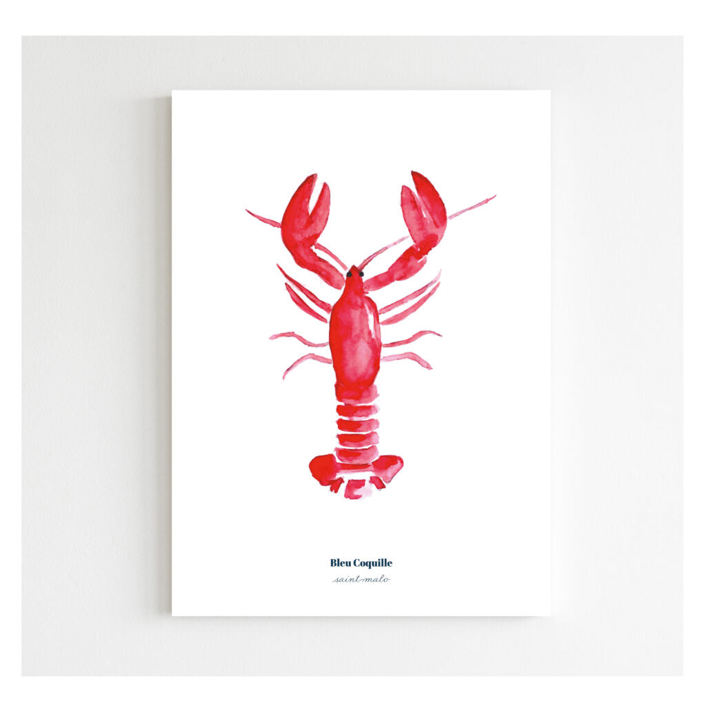 A5-poster med hummermotiv – kökstavla i kustnära stil