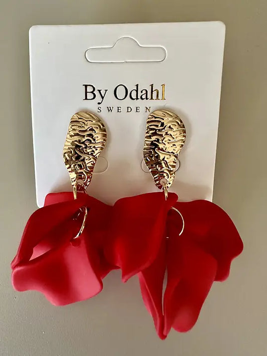 Örhänge - Löv med Hamrad plåt