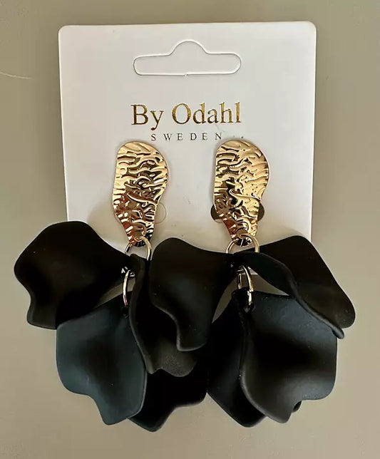 Örhänge - Löv med Hamrad plåt