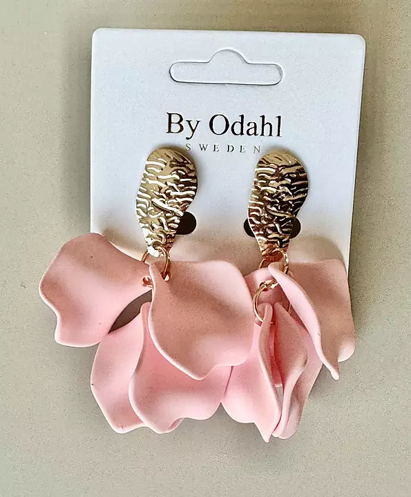 Örhänge - Löv med Hamrad plåt