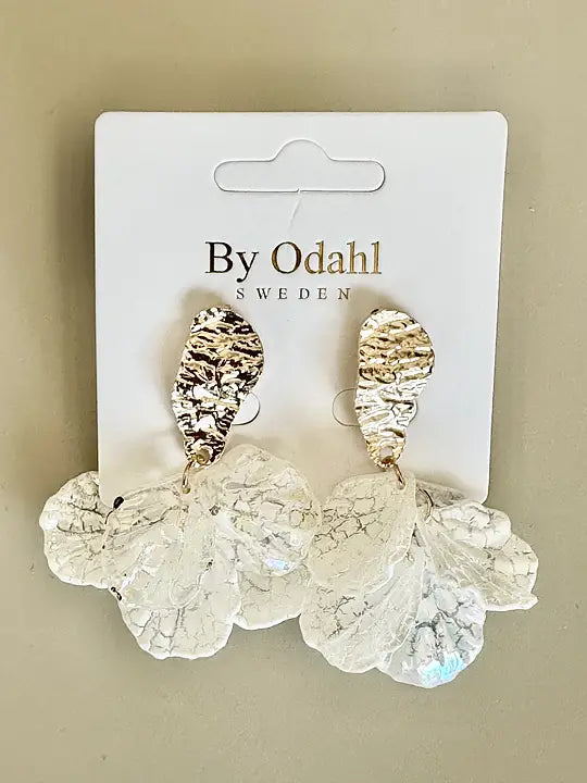 Örhänge - Löv med Hamrad plåt