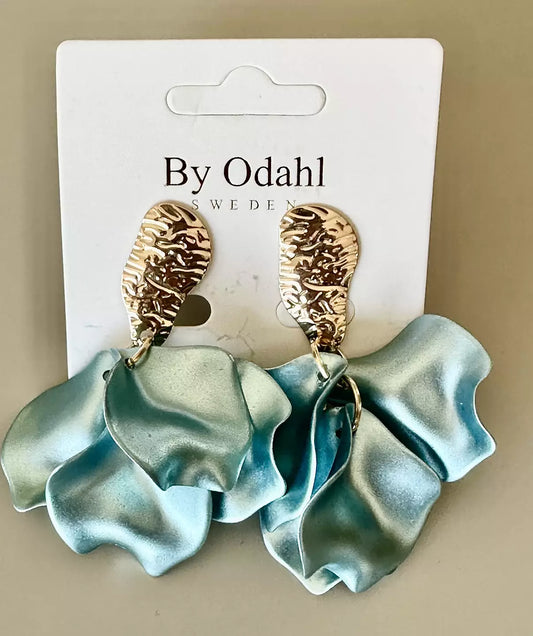 Örhänge - Löv med Hamrad plåt