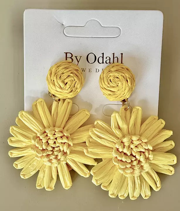 Blomformade Örhängen i Bast
