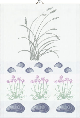 Kökshandduk med strandmotiv från Ekelund – ekologisk bomull, 35×50 cm