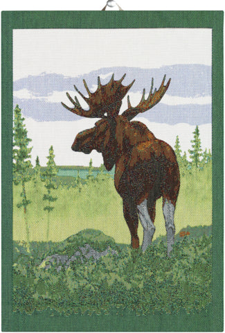 Ekelund kökshandduk med älgmotiv – Moose, 35x50 cm, ekologisk bomull
