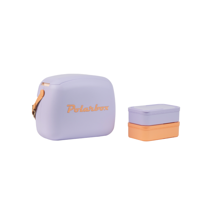 Färgglad Polarbox Lunch kylväska med två stapelbara lunchlådor, perfekt för att transportera din mat sval och fräsch.