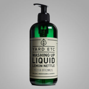 Flaska med diskmedel Lemon Nettle från YARD ETC, 450 ml, med frisk doft av citronmeliss.