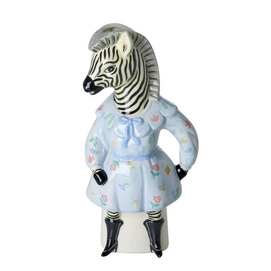 Keramikvas formad som en zebra i kläder, design av Nathalie Lété.