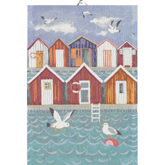 Ekelund kökshandduk Sjöbod med sjöbodar, 35x50 cm, ekologisk bomull