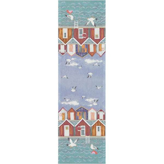 Ekelund bordslöpare med sjöbodsmotiv – ekologisk bomull, 35×120 cm