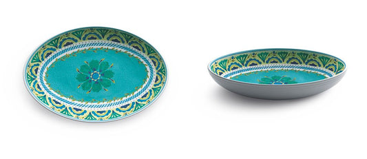 London oval serveringsskål i turkos melamin från TouchMel