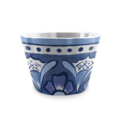 Liten melaminskål med grekiskinspirerat mönster – perfekt för dipp yougurt och sås