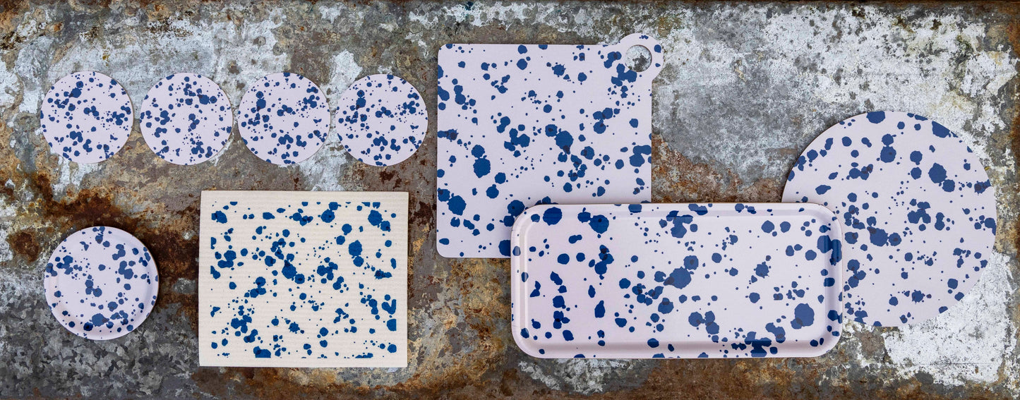 Glasunderlägg – Indigo Splash (4-pack)