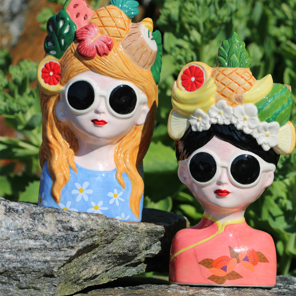 Rolig blomkruka ansikte