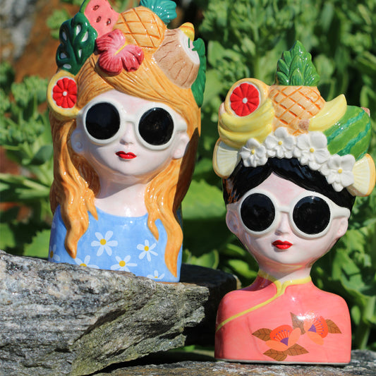 Rolig blomkruka ansikte