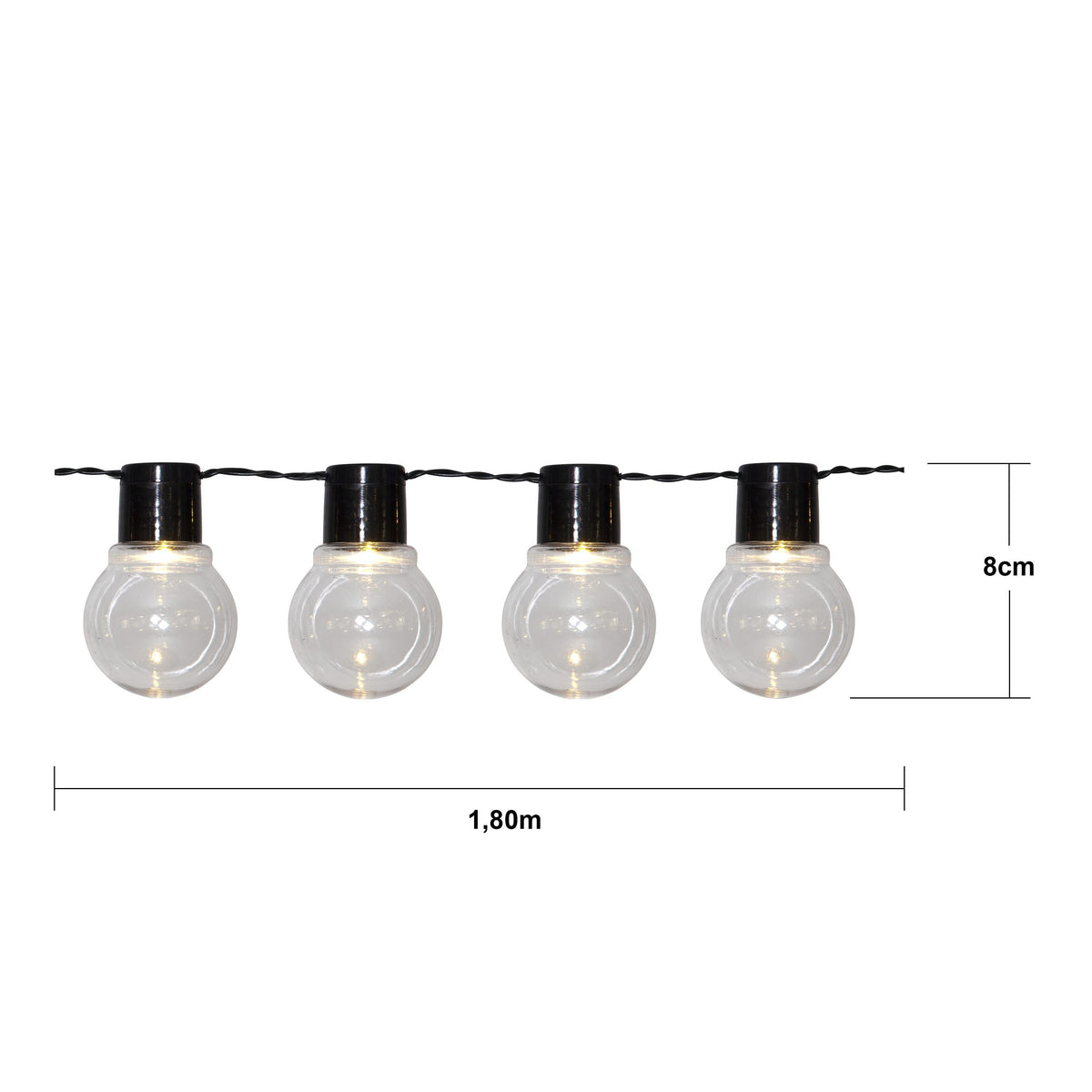 Solcellsslinga Glödlampa – 10 LED