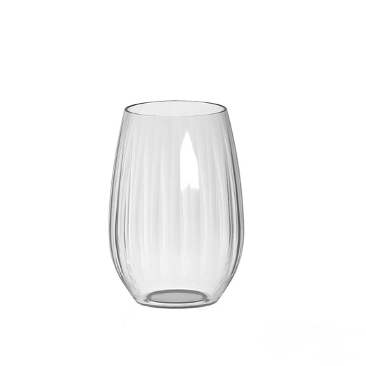 Transparent tumblerglas i Tritan från Venezia-serien med elegant räfflad design, 53,5 cl.