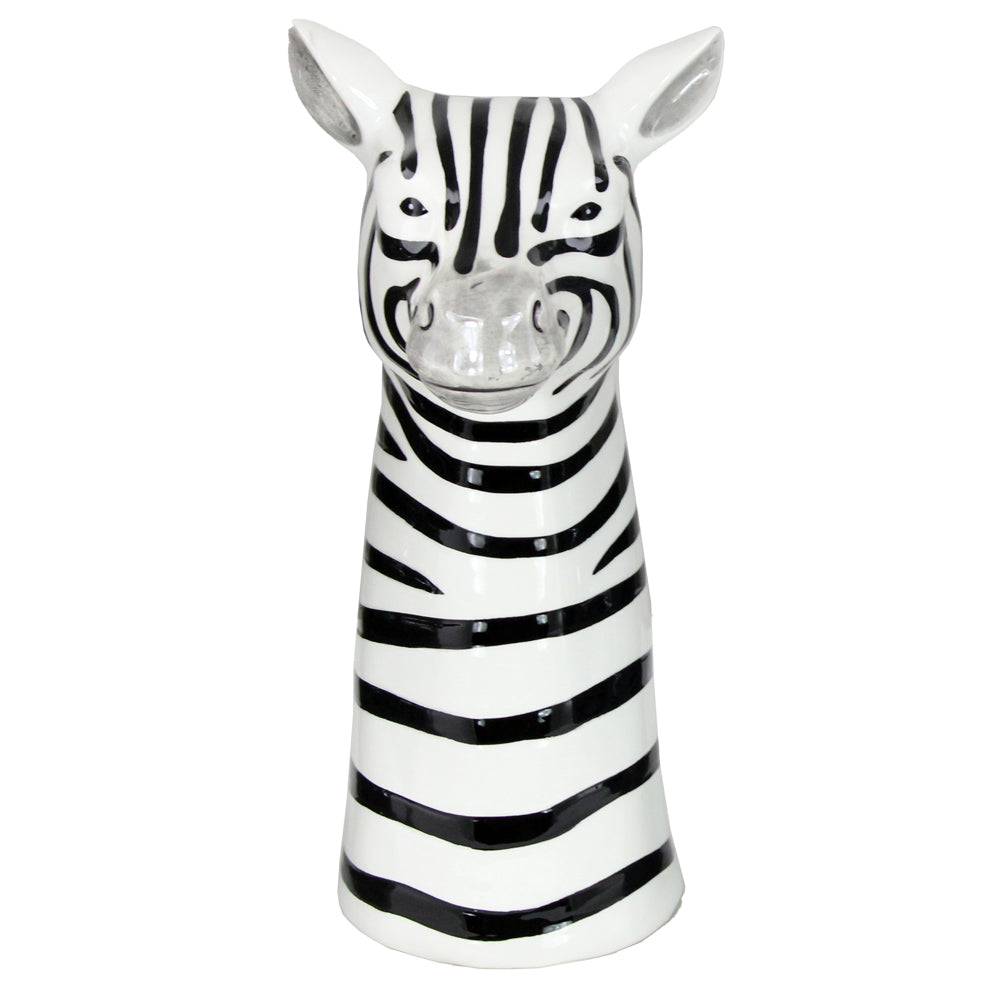 Zebraformad keramikvas i svart och vitt