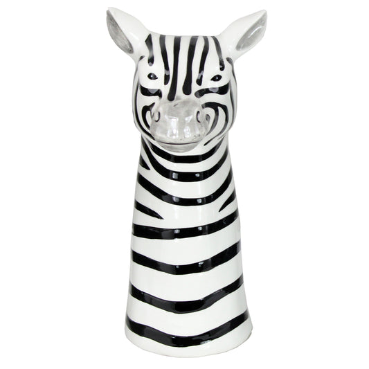 Zebraformad keramikvas i svart och vitt