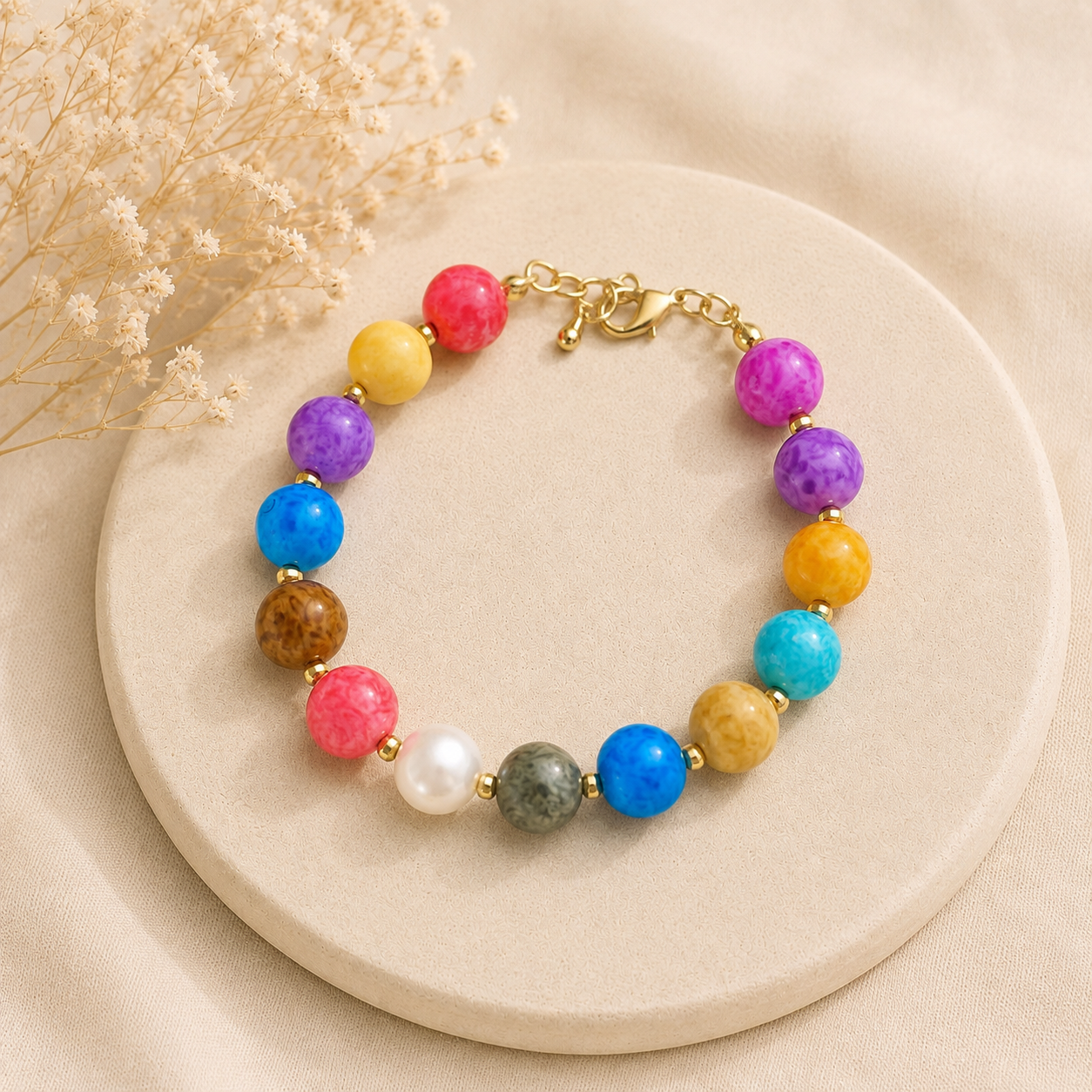 Färgglada pärlsmycken – Halsband & Armband