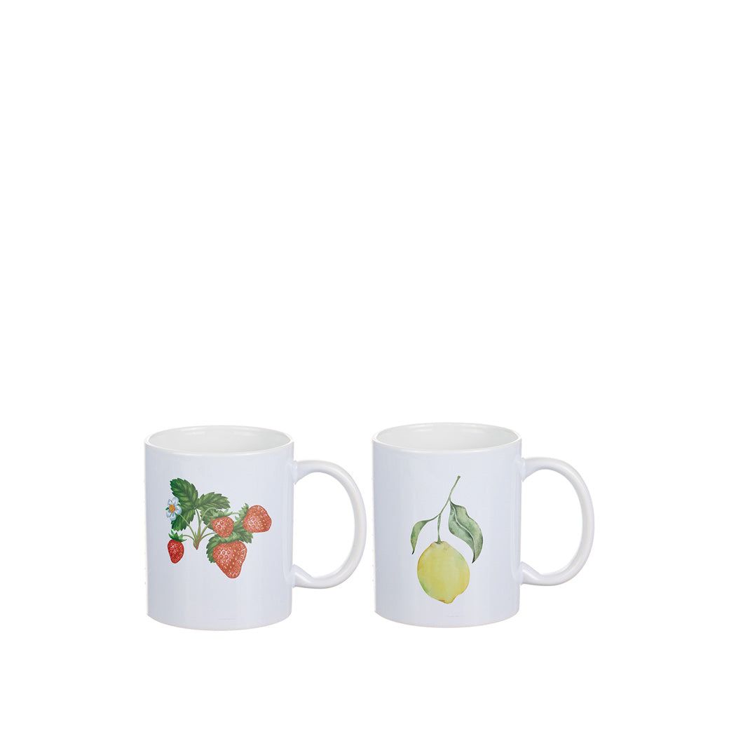 Kaffemugg med fruktmotiv jordgubb eller citron