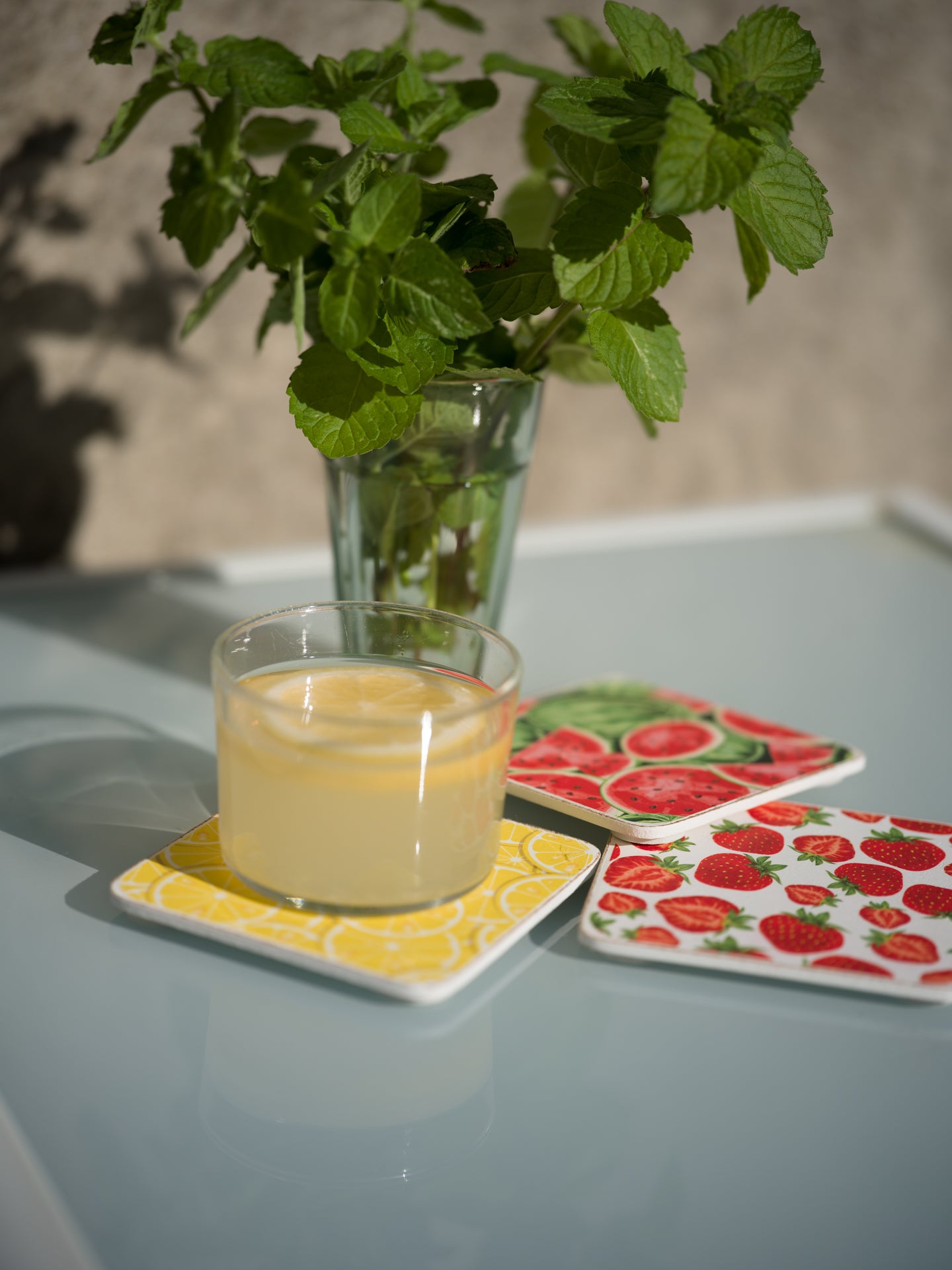 Glasunderlägg “Sommar” – 6-pack i presentförpackning