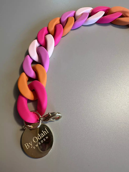 Cerice orange lila mix kedjearmband i plast, perfekt att matcha med kedjehalsband.