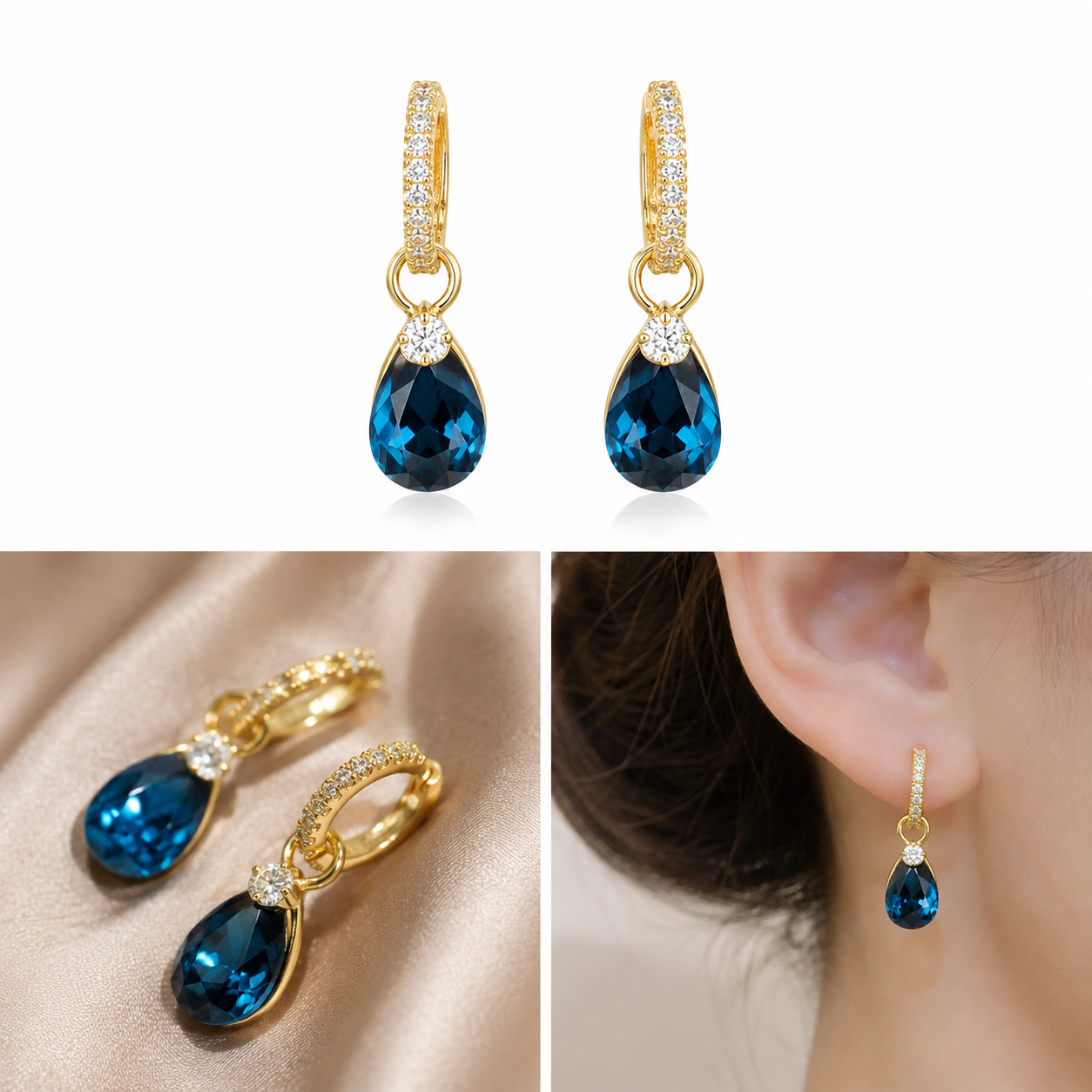 Örhänge - Crystal Drop Hoops