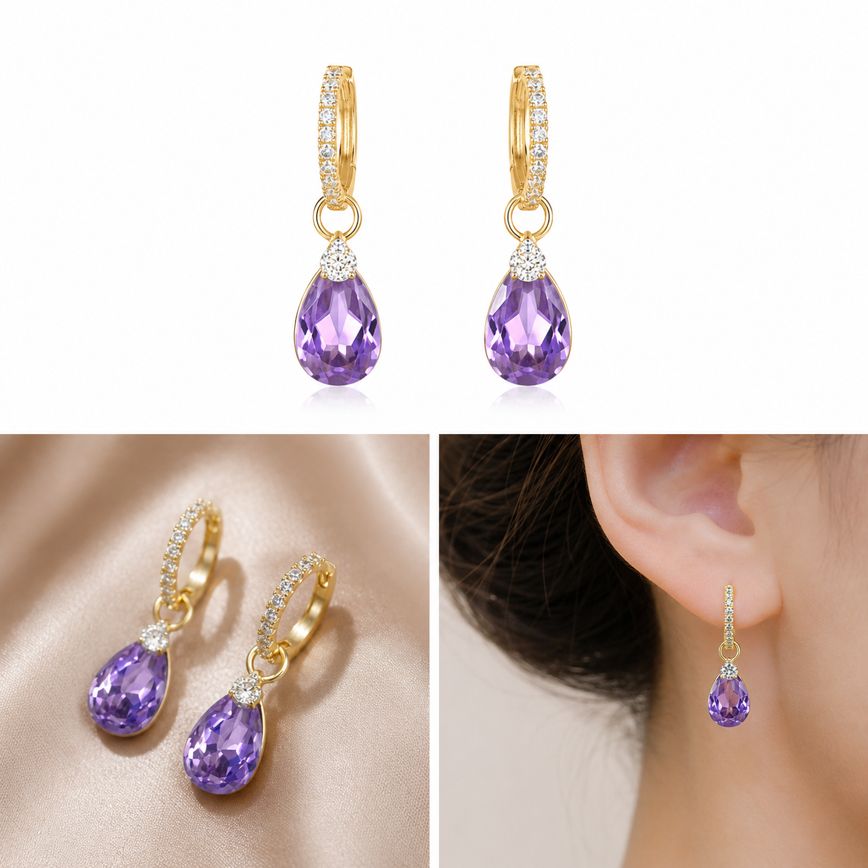 Örhänge - Crystal Drop Hoops