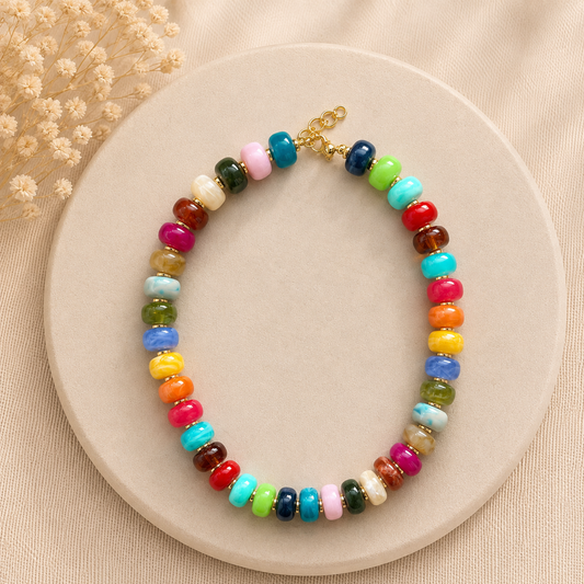 Halsband – Färgade pärlor