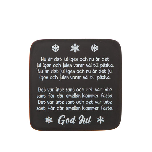 Dekorativa glasunderlägg i trä med klassiska svenska julsånger