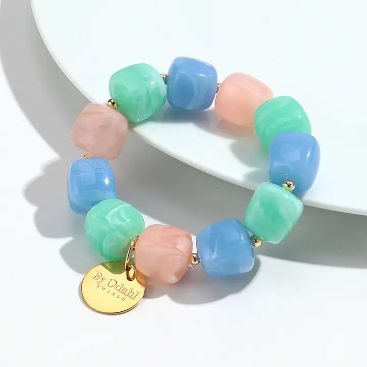 Armband med marmorerade pärlor