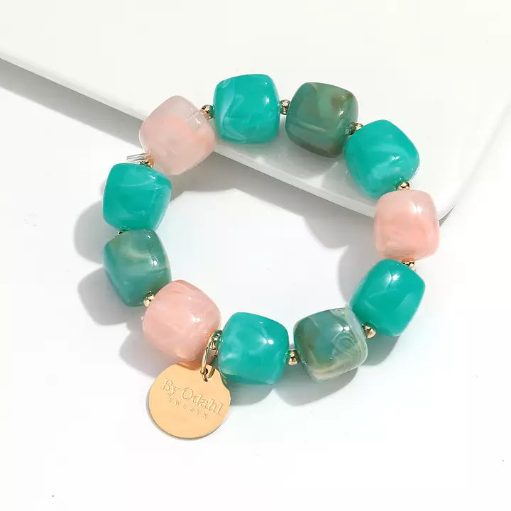 Armband med marmorerade pärlor