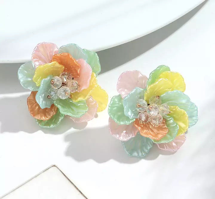 Blomörhängen Pastell