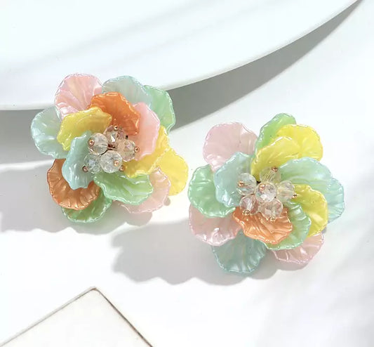Blomörhängen Pastell
