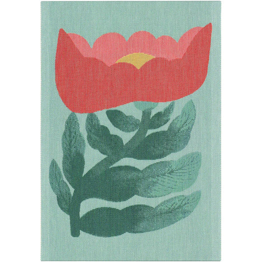 SOLKRONA handduk 35x50 cm från Ekelund – flerfärgat blommönster i ekologisk bomull, designad av Malin Gyllensvaan.