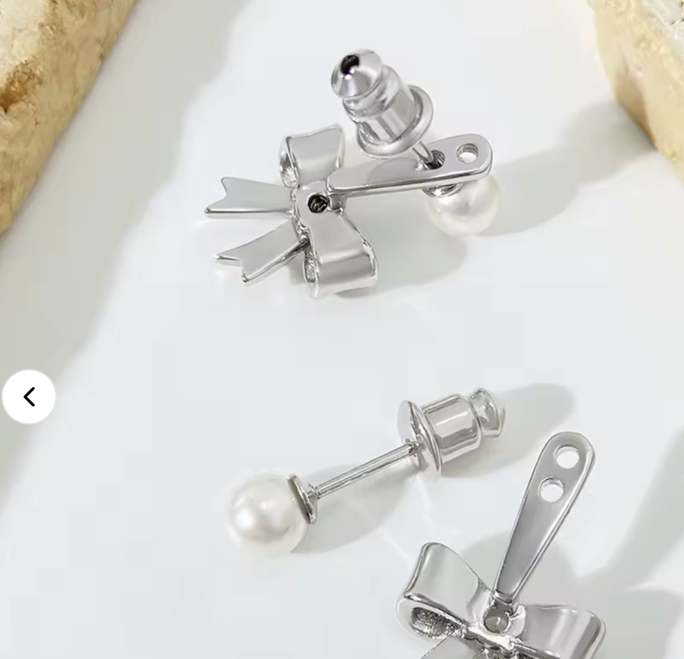 Örhängen Rosett med pärla