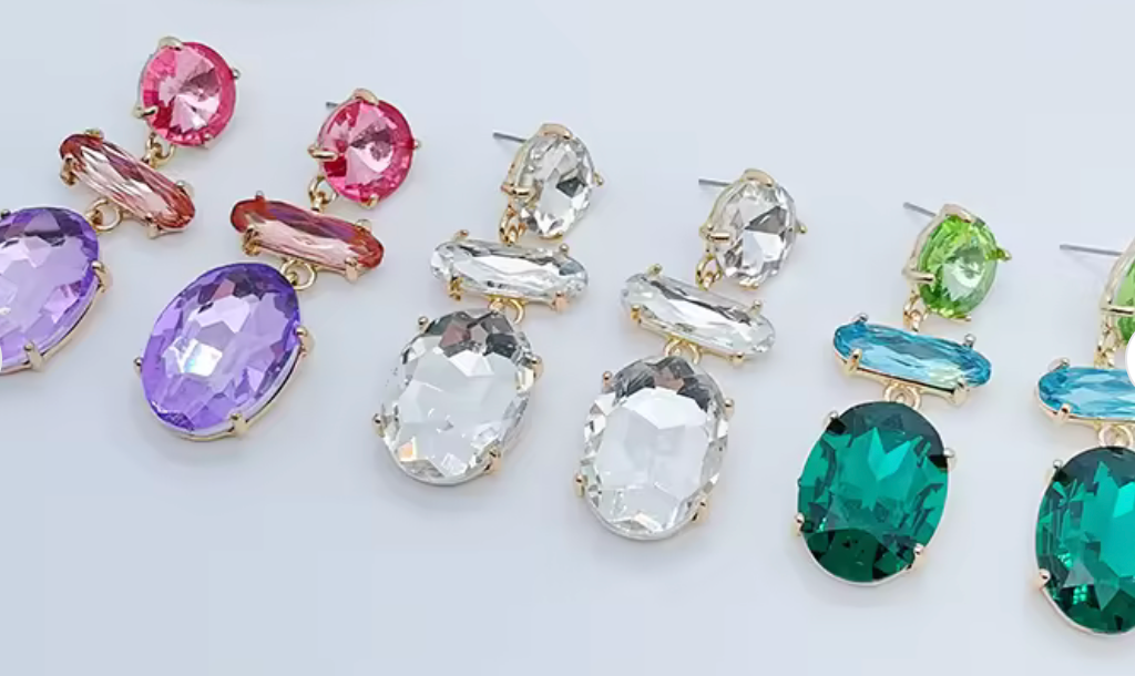 Örhängen med Färgglada kristaller