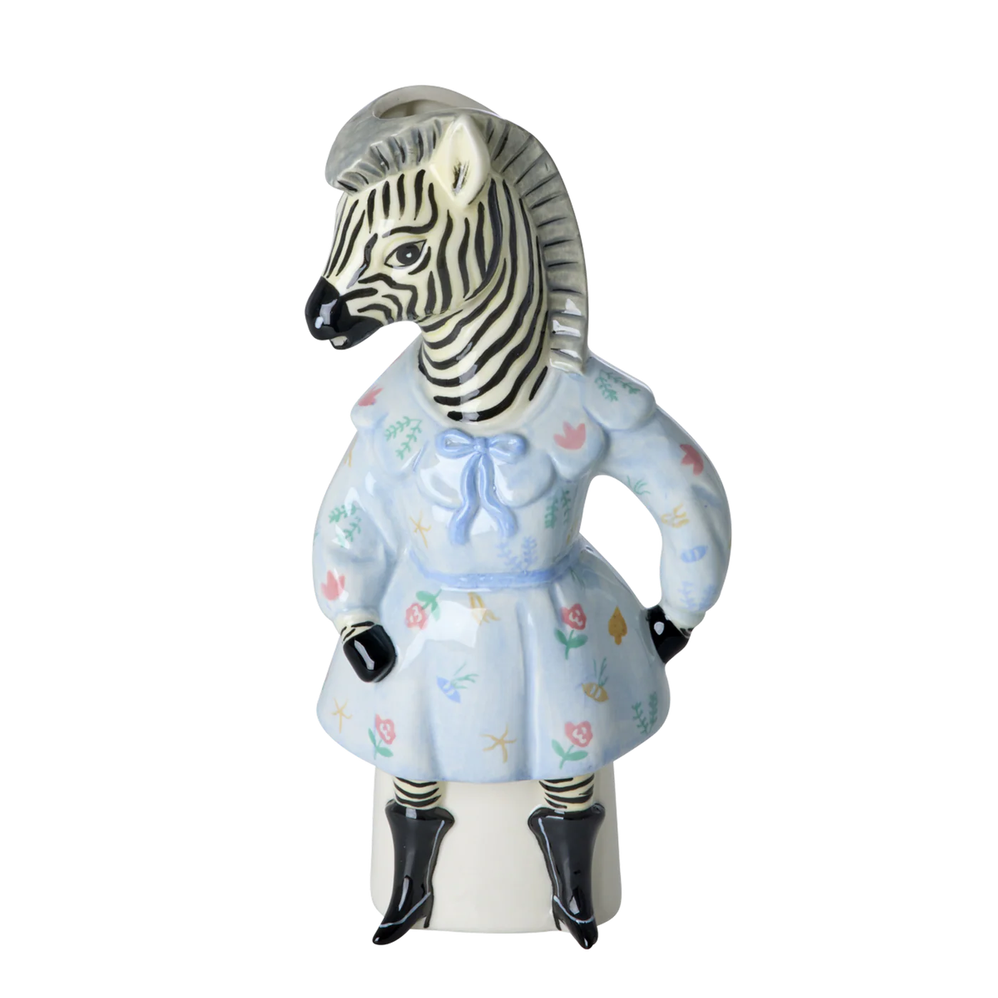 Keramikvas formad som en zebra i kläder, design av Nathalie Lété.